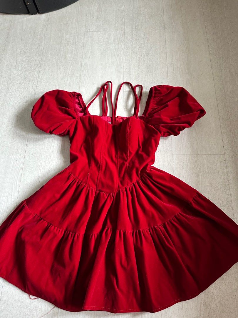 Red korean dress store