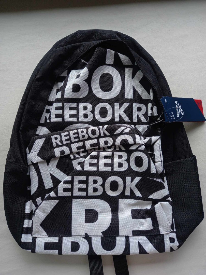 Reebok S23041 Black Backpack, Men's, polyester, Side Pockets