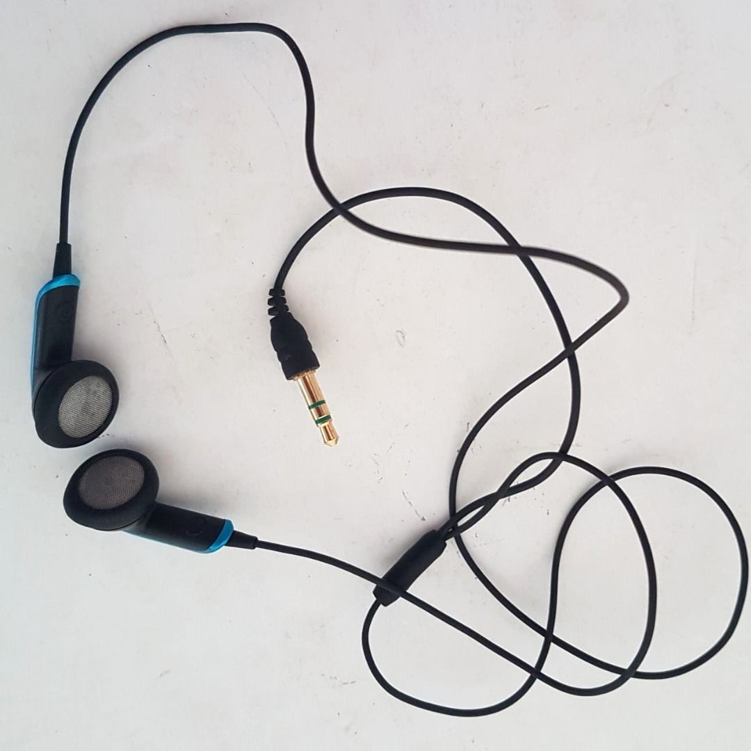 Retro Gadget Sony Ericsson MH 500 Bass Reflex Headset Earpiece Exquisite Earphone Ear bugs Black with Blue Corded Model Original SONY