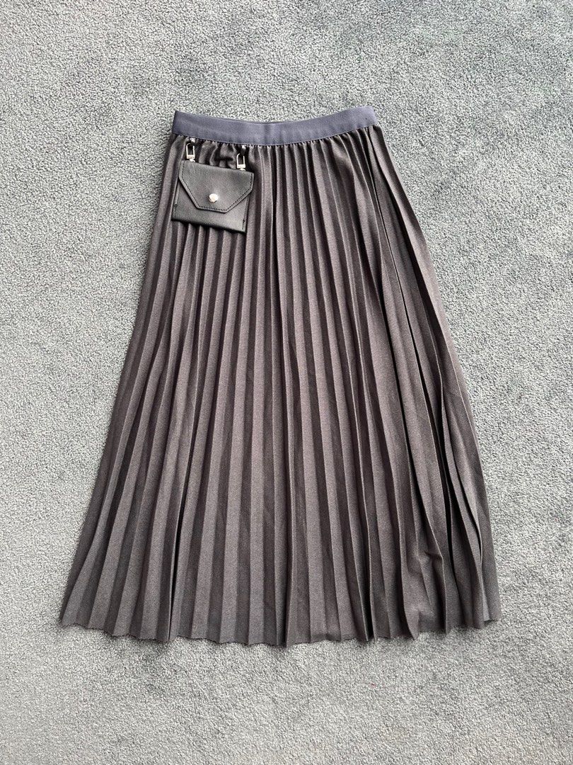 Rok midi Plisket pocket abu