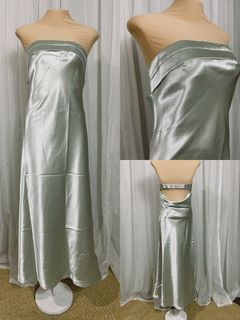 Sage green tube silk bridesmaid dress