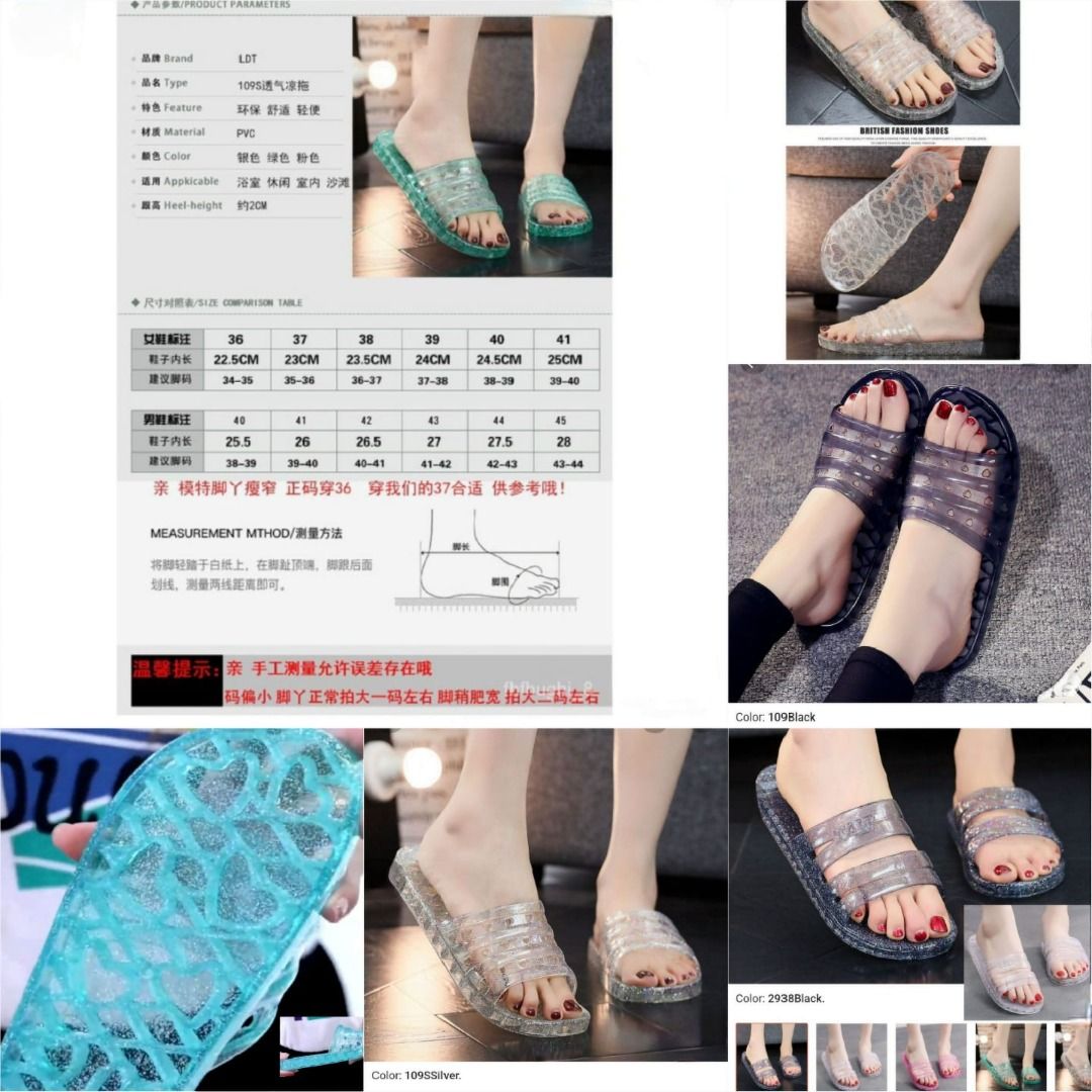 Sandal Silver Glitter Slip On Size 36 EUR 36 US5 UK3