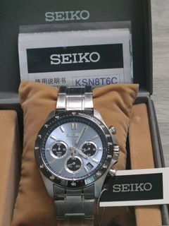 全新/出售/Seiko 日本國內販售款 三眼計時手錶
（SBTR027)藍面X灰黑色框