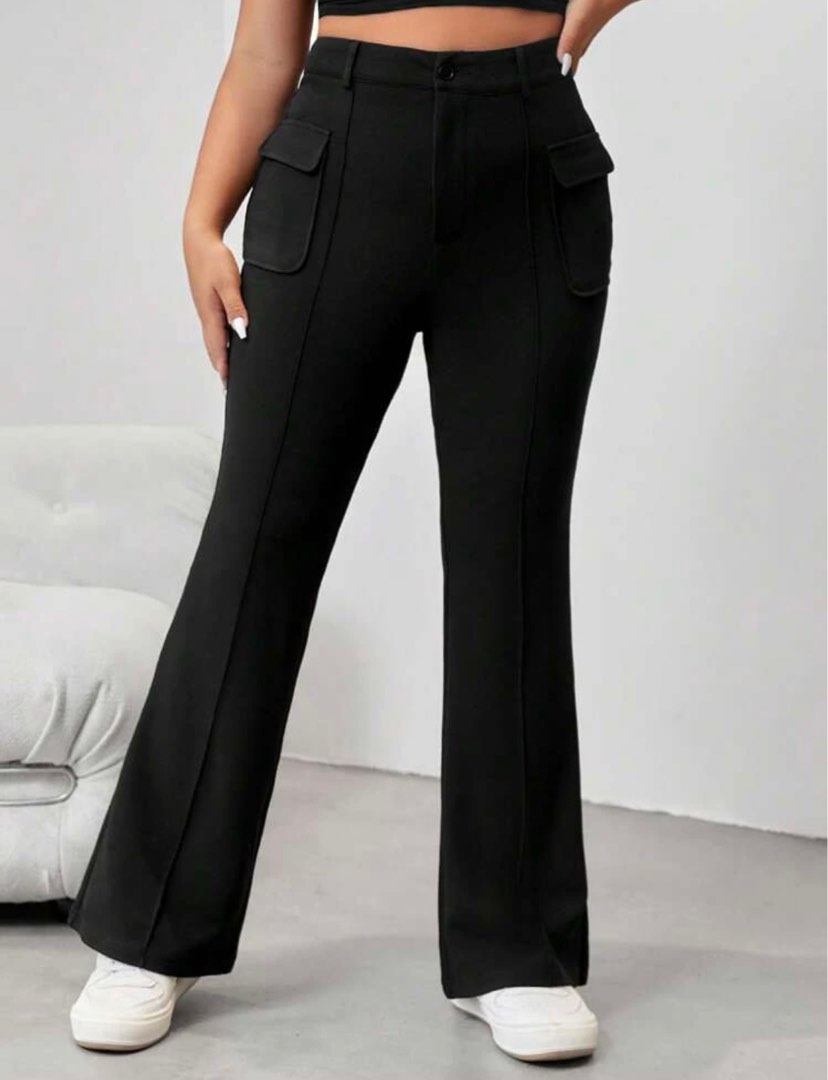 SHEIN Split Hem Flare Pants (plussize), Women's Fashion, Bottoms, Other  Bottoms on Carousell