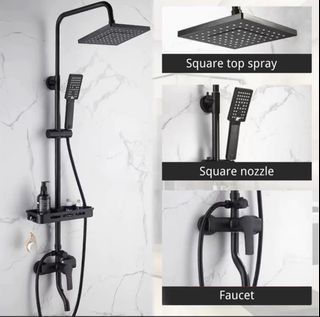 Shower Set 304 Stainless Steel Color Black