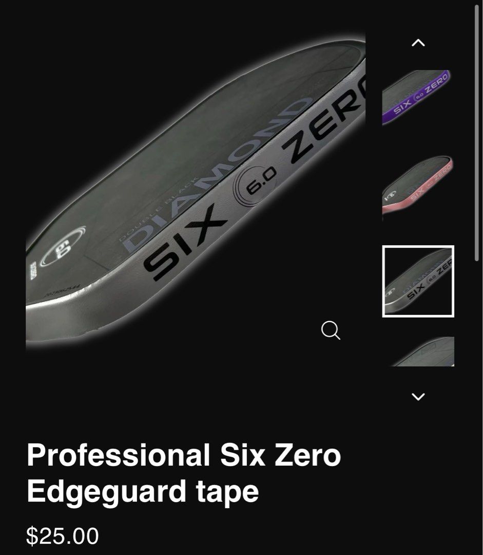 SixZero 6.0 Six Zero pickleball paddle edge tape protector, Sports