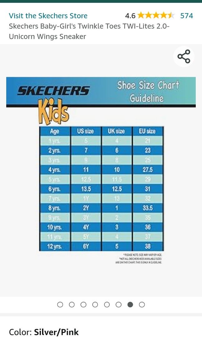 Skechers twinkle toes size chart sales