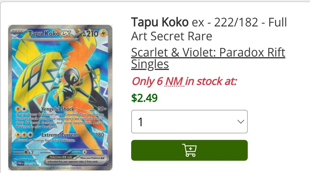 Tapu Koko ex - 222/182 - Full Art Secret Rare
