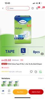 Tena Adult Diapers Tape L size