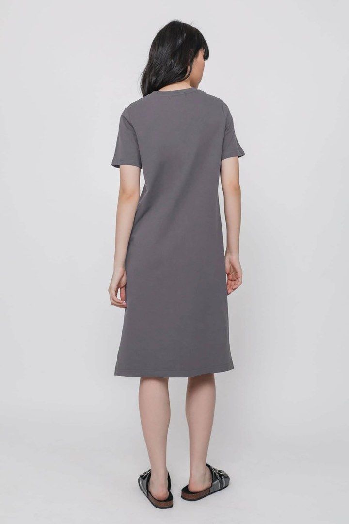 Grey t shirt midi dress online