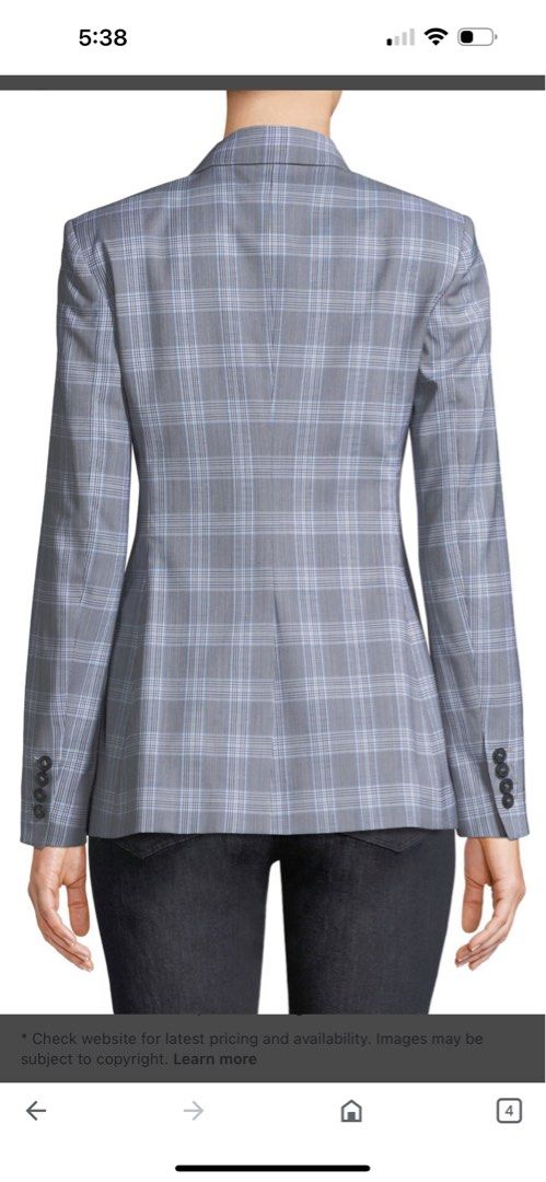 Theory plaid power jacket shop