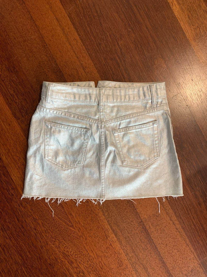 Silver cheap skirt topshop