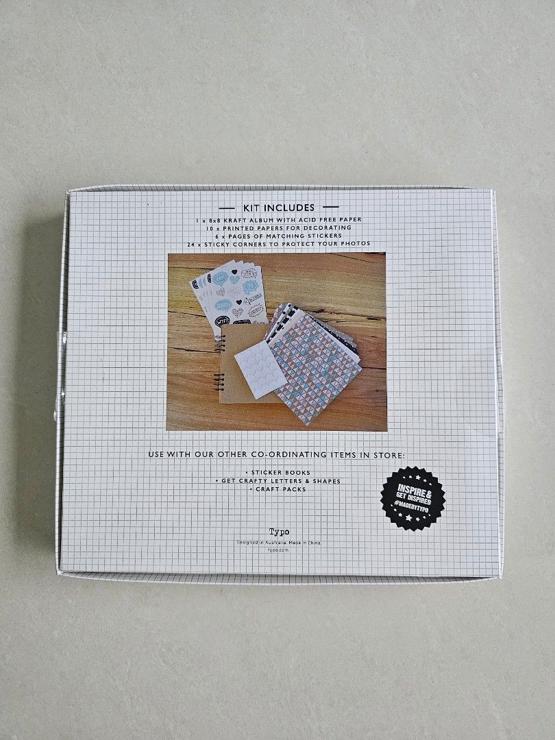 Typo DIY Album Kit Scrapbook Photobook Guestbook Travel Book, Hobbies
