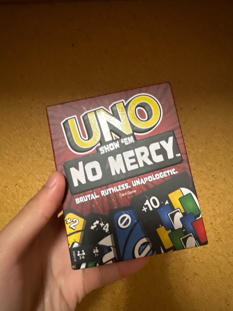 UNO Show 'Em NO MERCY Brutal, Ruthless, Unapologetic, Card Game 