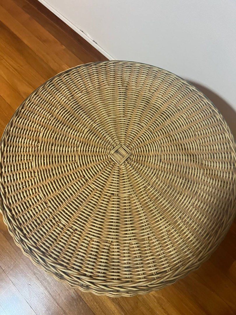 Vintage ratan side table, Furniture & Home Living, Furniture, Tables