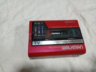 Vintage Red Sony Walkman WM-F85 1985