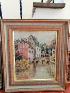 Vintage Town Painting (Pastel)