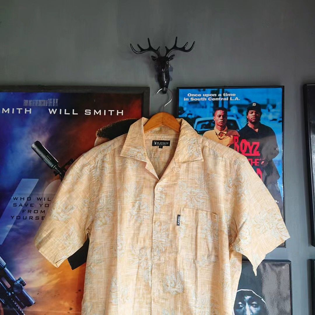 Vtg Playboy Hawaiian Shirt not mambo pico deus Fesyen Pria