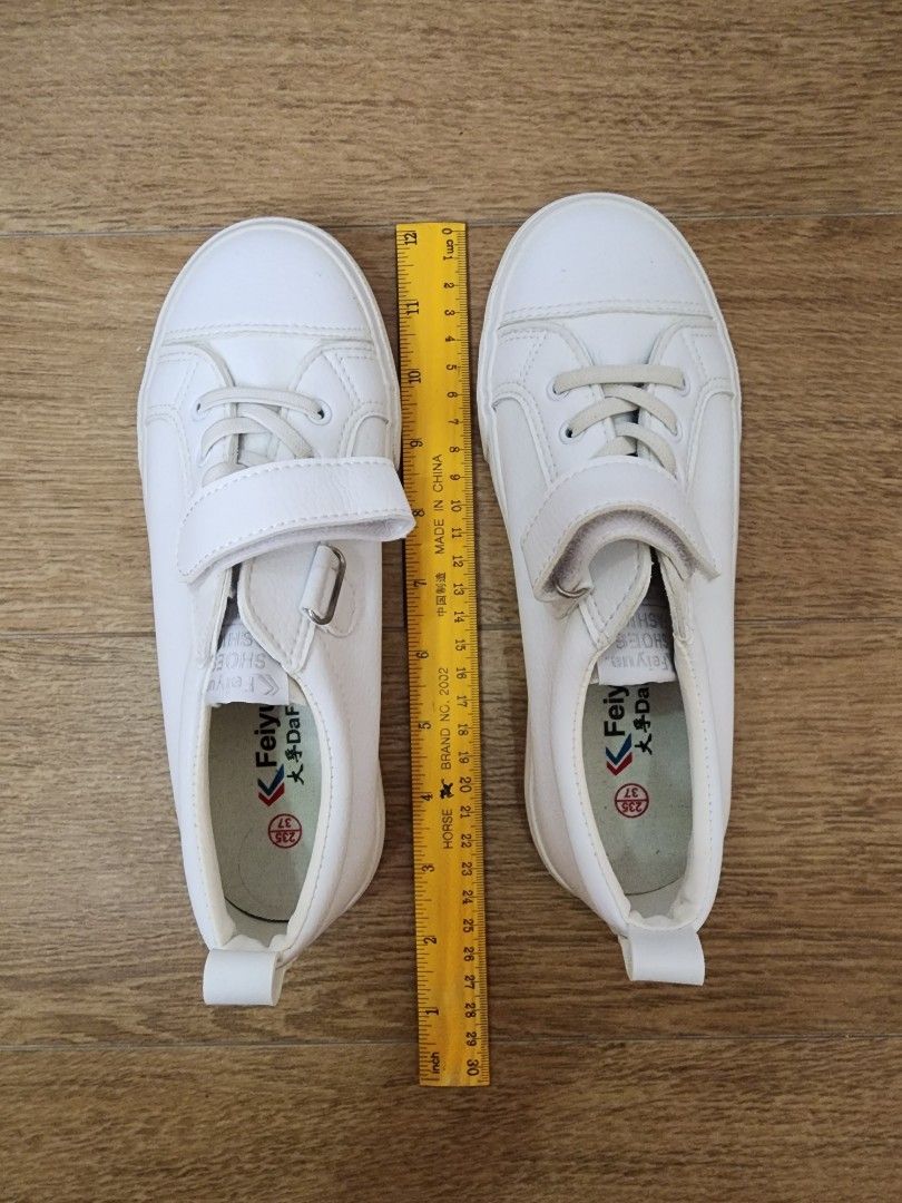 White sales velcro sneakers