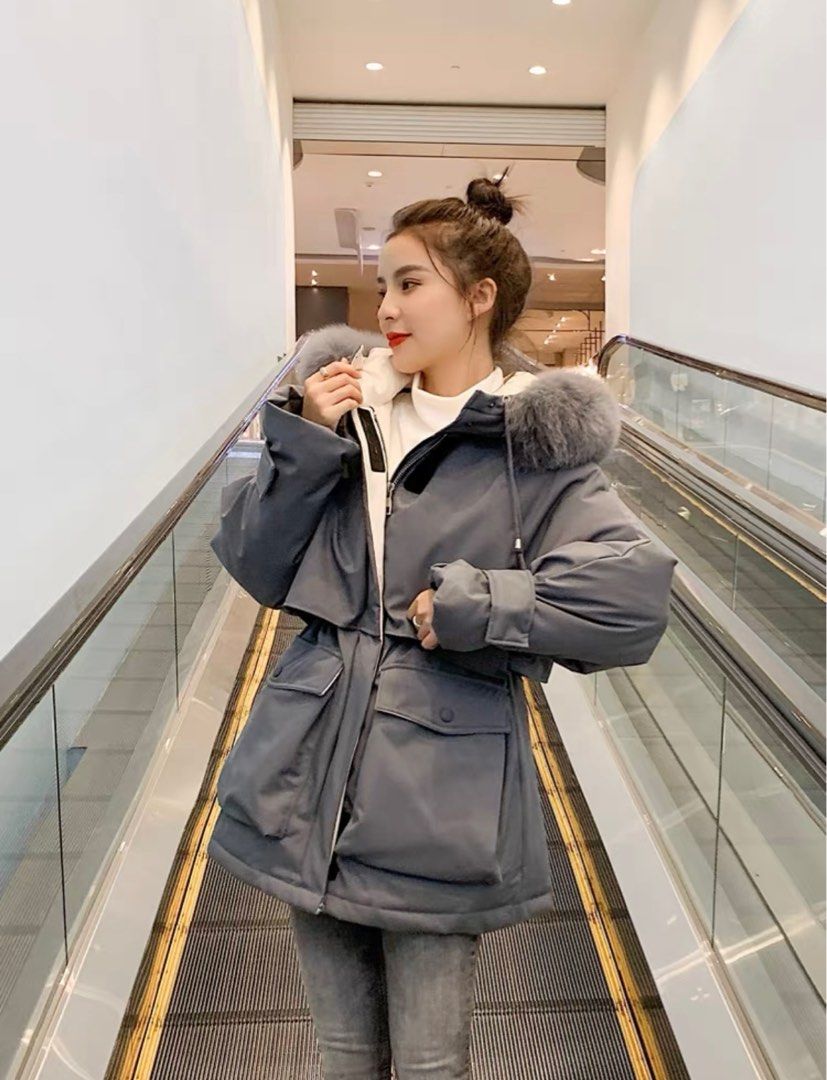 Winter Hooded Down Jacket w Duck Feathers