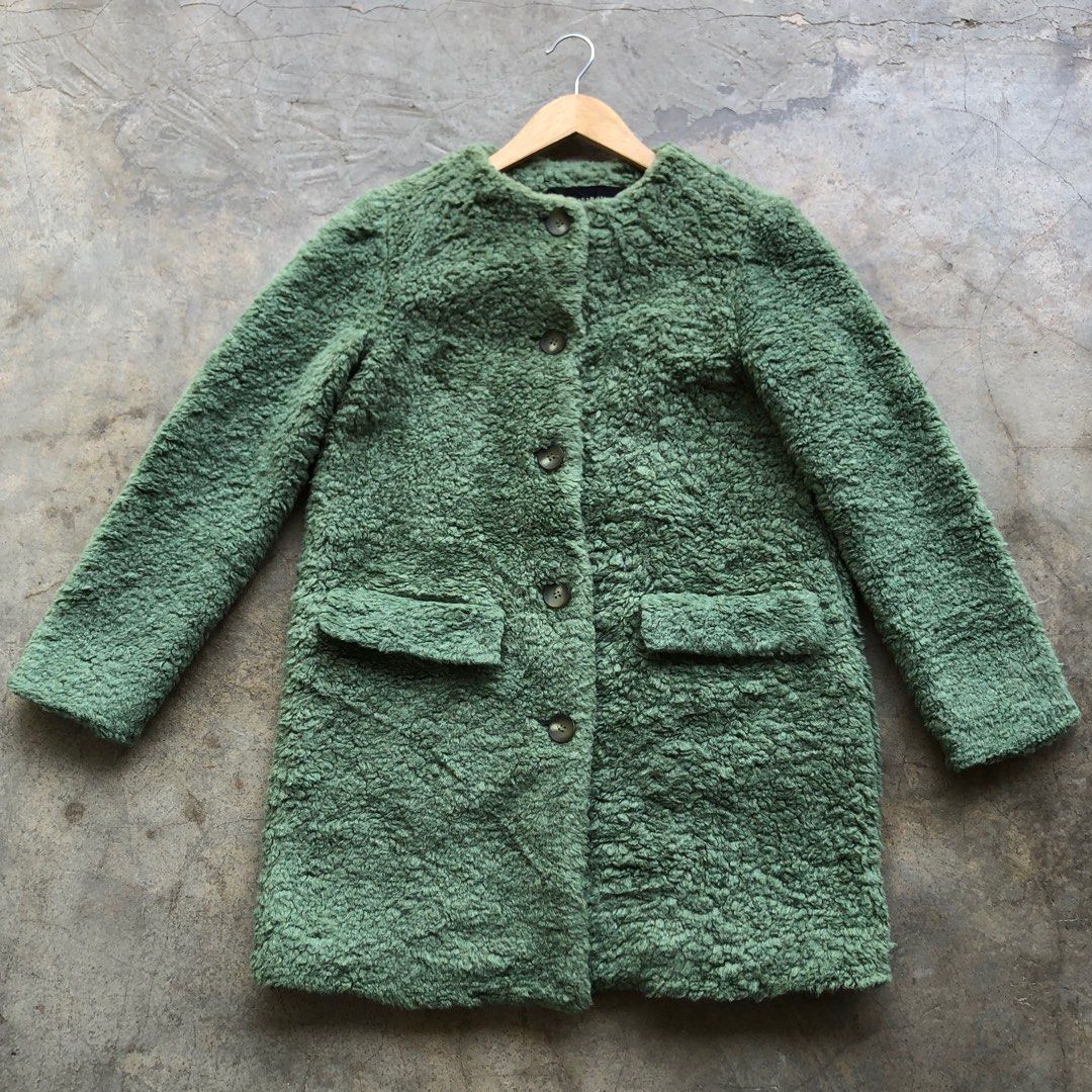 Zara fleece textured sales jacket