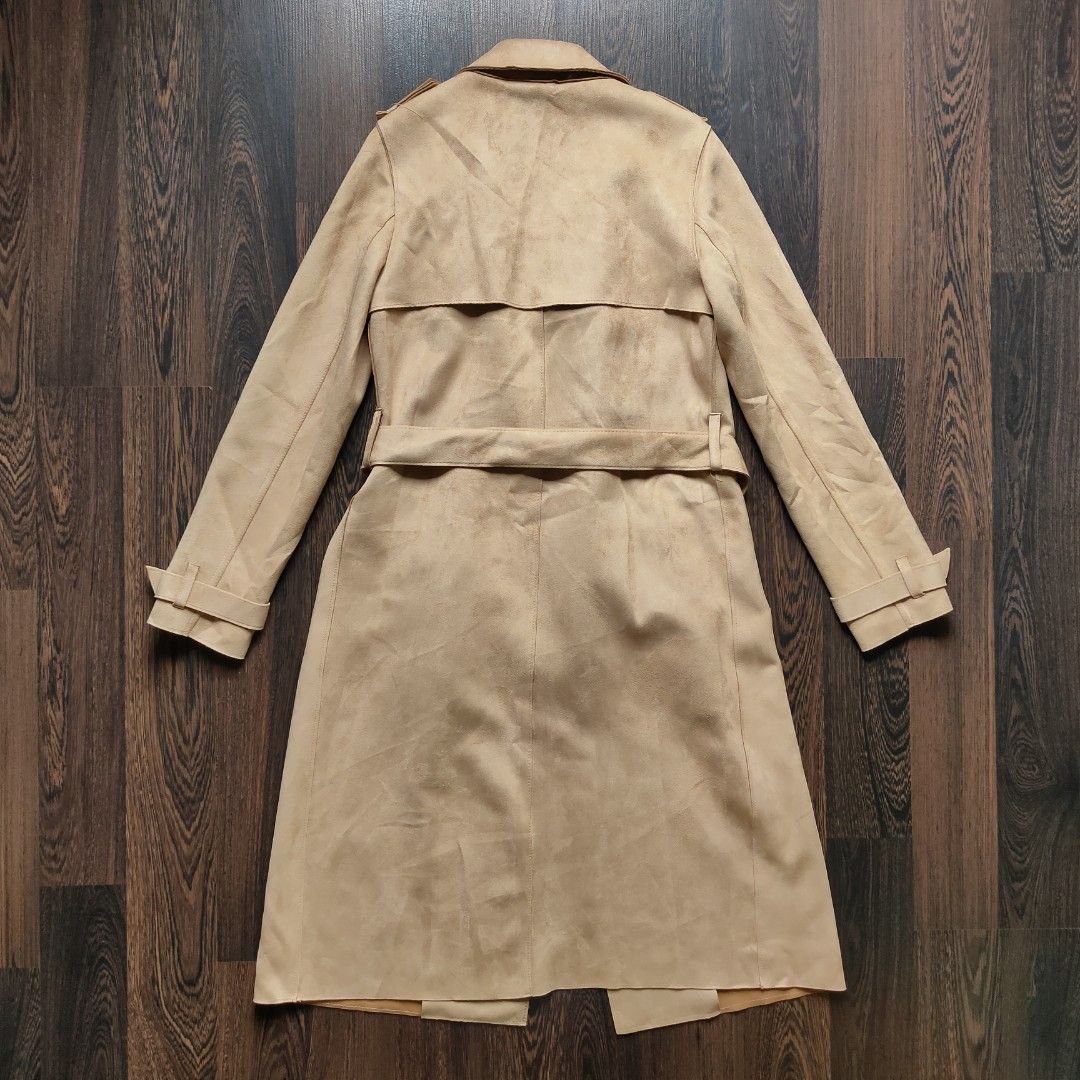 zara fake leather long coat trench coat（Elegant mom - Zara
