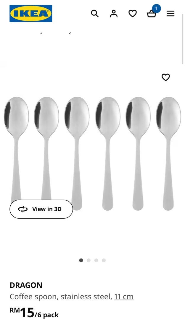 DRAGON Coffee spoon, stainless steel - IKEA