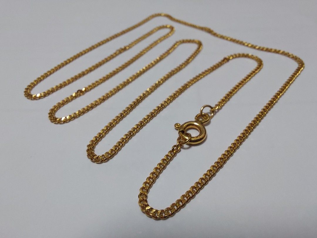 Gold diamond cut curb chain hotsell