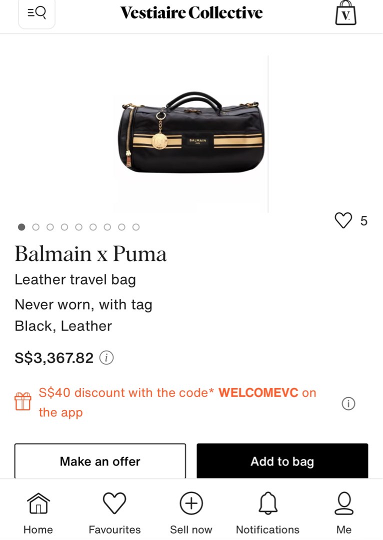 Puma balmain bag sales