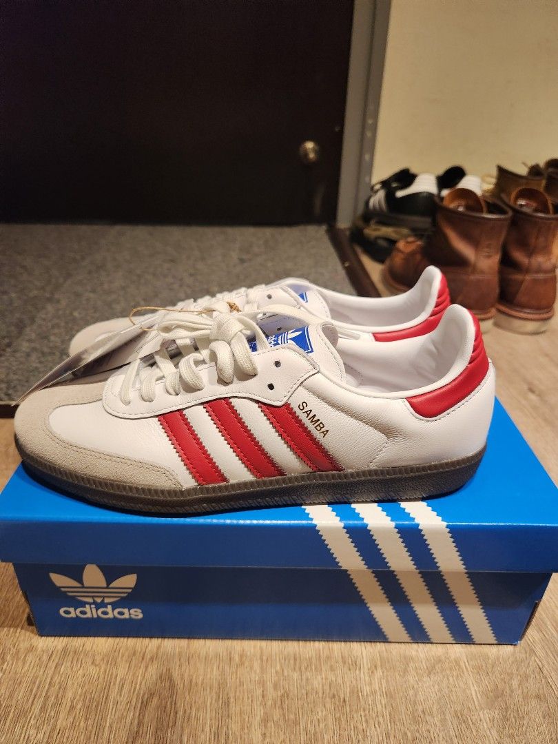 Adidas samba store white and red