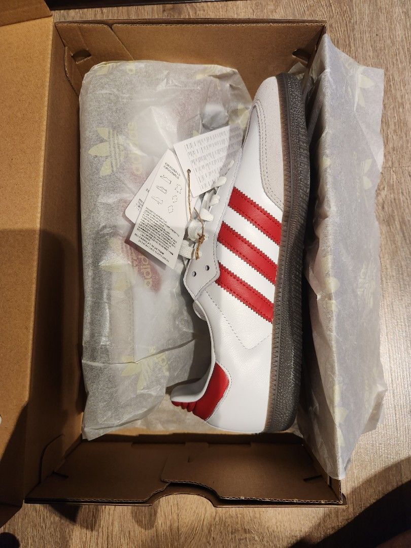 adidas samba white red
