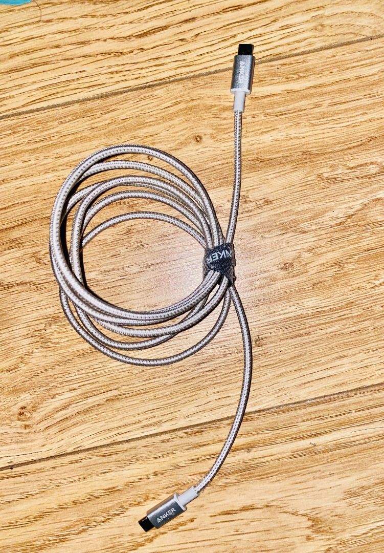 Anker Series 333 USB-C Cable (6ft Nylon) (Category: Chargers & Cables) located in Lingayen. Submitted by otaku_niche (Listing ID 1255047234, Image 3). Description: Color: Silver Opened to check but resealed. (posted pic is of another item; I'm using similar cord).