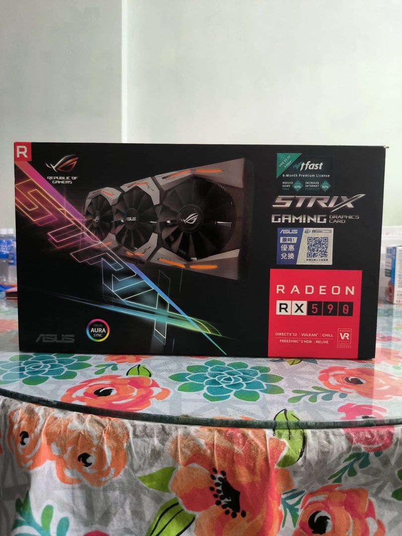 華碩ASUS rog strix gaming graphics card rx590 8G, 電腦＆科技, 桌上