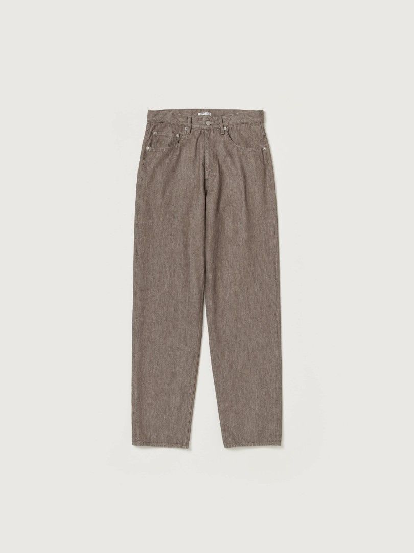 Auralee Hard Twist Brown Denim Wide Pants Size 28 ( 牛仔褲), 男裝