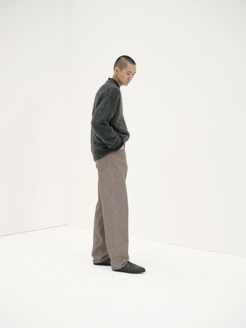 Auralee Hard Twist Brown Denim Wide Pants Size 28 ( 牛仔褲), 男裝