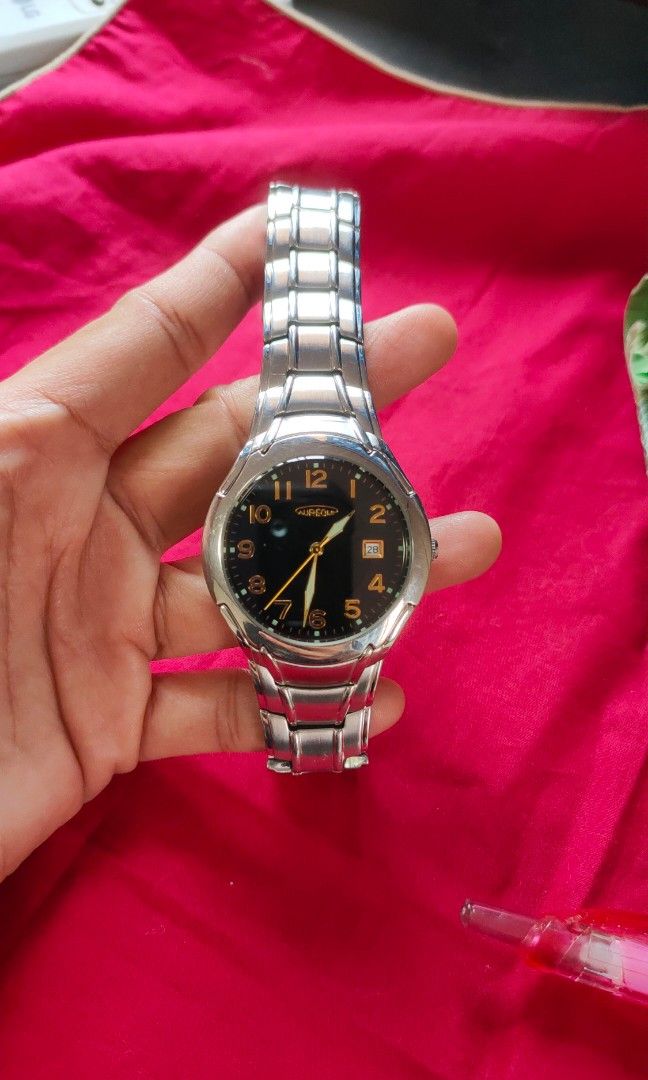 AUREOLE MENS WATCH (Category: Men's Watches) located in Taguig. Submitted by mercyeugen28914 (Listing ID 1267048089, Image 2). Description: AUREOLE MENS WATCH BLACK DIAL 100M WATER RESISTANT SW 481M SOLID STAINLESS CASE AND BELT DATE DISPLAY FUNCTION CASEBTHICNESS 7CM.