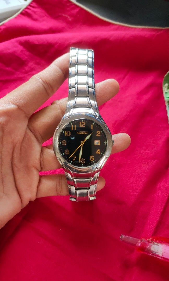 AUREOLE MENS WATCH (Category: Men's Watches) located in Taguig. Submitted by mercyeugen28914 (Listing ID 1267048089, Image 3). Description: AUREOLE MENS WATCH BLACK DIAL 100M WATER RESISTANT SW 481M SOLID STAINLESS CASE AND BELT DATE DISPLAY FUNCTION CASEBTHICNESS 7CM.
