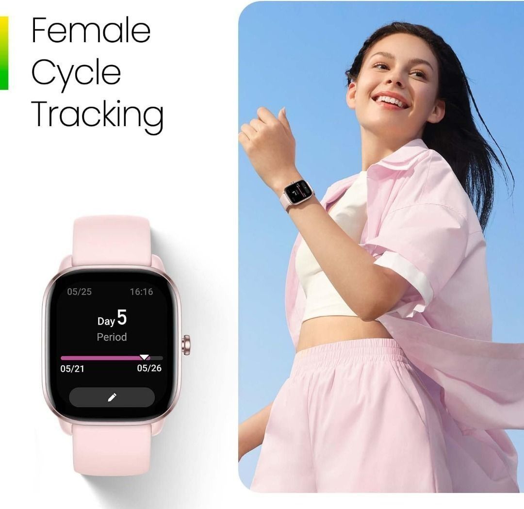 Amazfit GTS 2 Mini Smart Watch: Android & iOS - Built-in GPS Fitness  Tracker - 14 Day Battery Life - 68 Sports Mode - AMOLED Screen - Blood  Oxygen Heart Rate Monitor - 5 ATM Waterproof, Flamingo Pink 