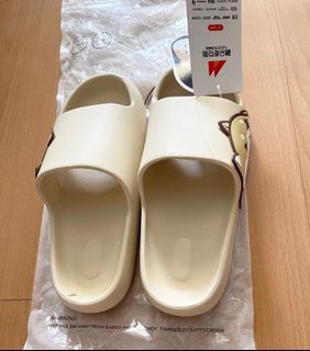 beige dog slides/sandals/slippers