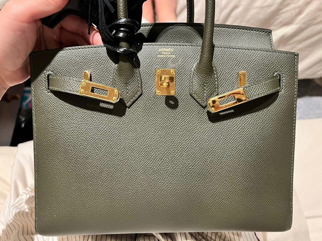 Hermes Kelly 25 Sellier Epsom C6 Vert De Gris GHW Stamp Y