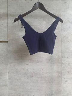 Blue sleeveless crop top