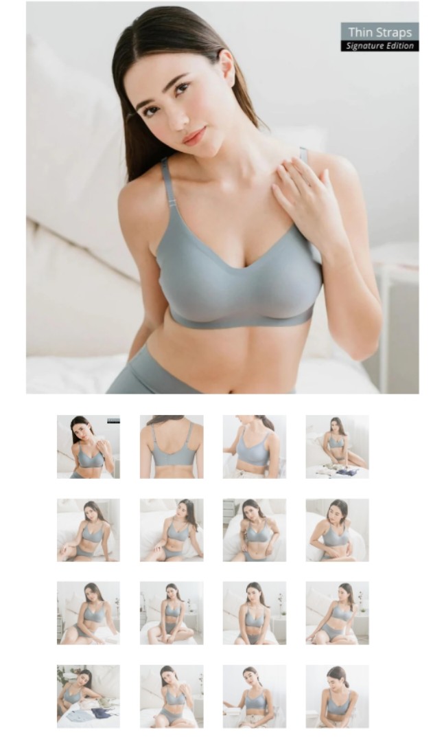 BNWT Air-ee Seamless Bra in Dusty Blue - Thin Straps (Signature Edition)  size M, Women's Fashion, New Undergarments & Loungewear on Carousell