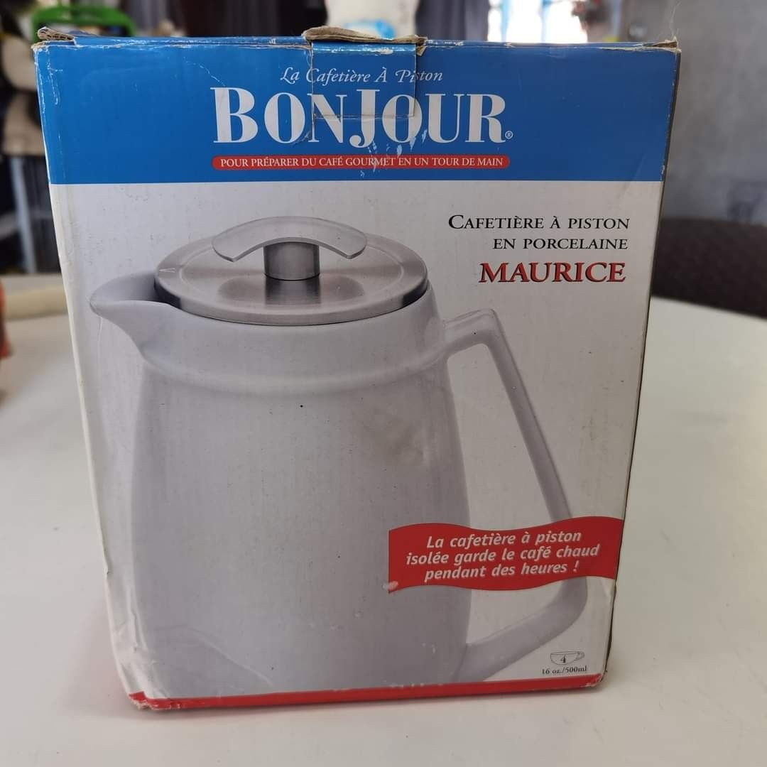BONJOUR CERAMIC FRENCH PRESS COFFEE POT THERMAL STAINLESS ( FRAGILE