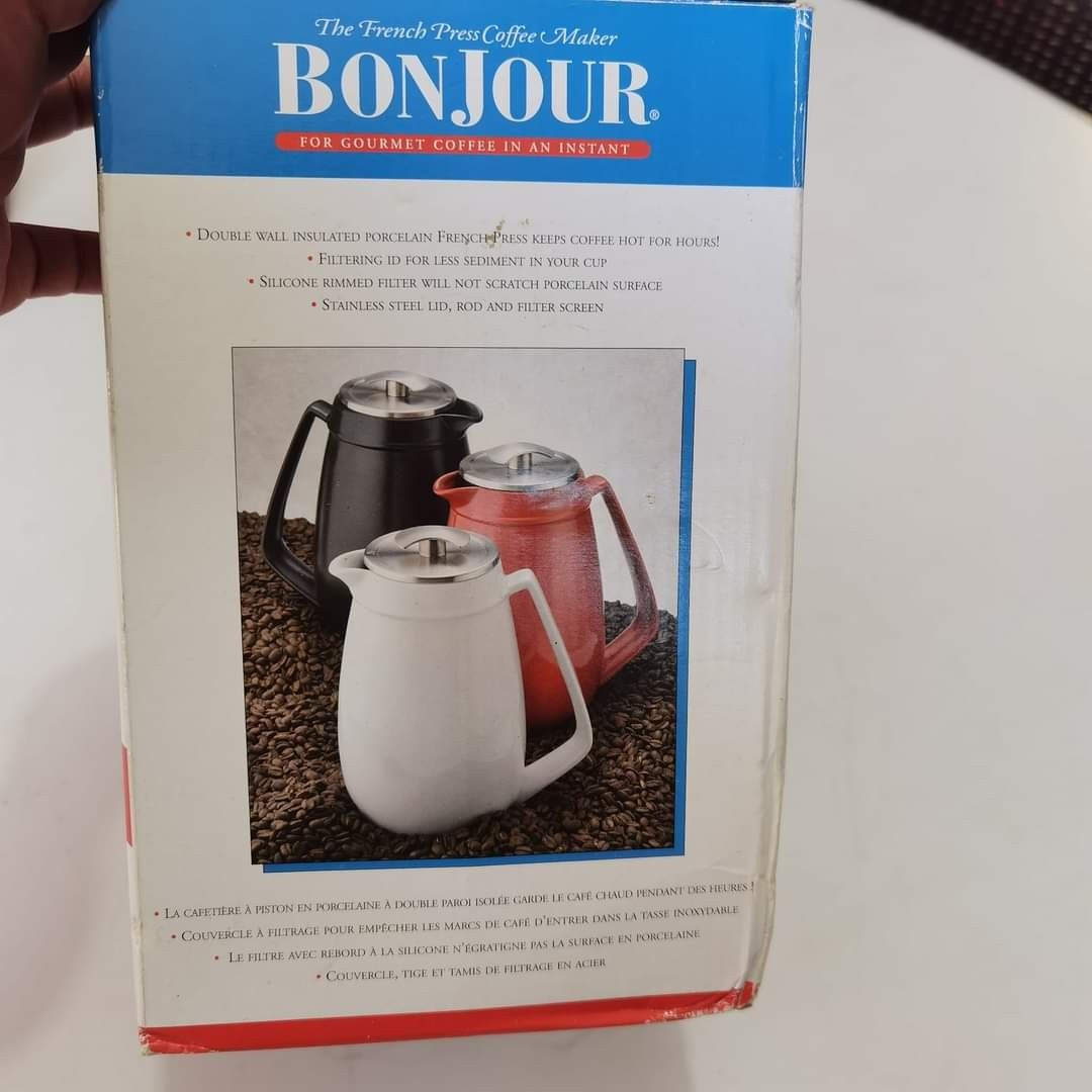 BONJOUR CERAMIC FRENCH PRESS COFFEE POT THERMAL STAINLESS ( FRAGILE BREAKABLE ), TV & Home