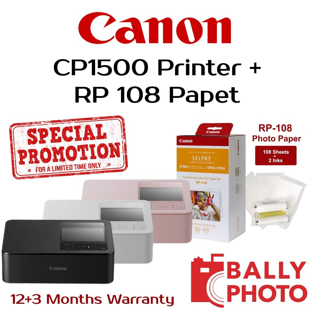 Canon SELPHY CP1000 Compact Photo Printer + Canon RP-108