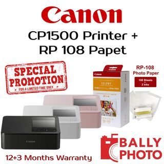 Canon SELPHY CP1500 Compact Photo Printer with RP-108 Ink and Paper Kit