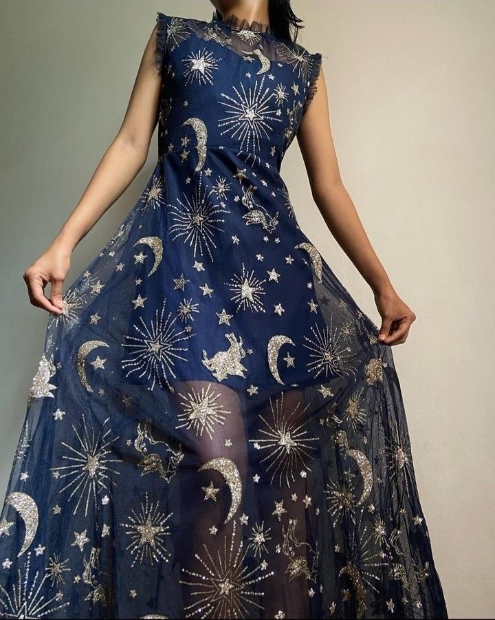 CELESTIAL/STAR/MOON BLUE DRESS, Women's Fashion, Dresses & Sets, Evening dresses & gowns on Carousell CELESTIAL/STAR/MOON BLUE DRESS, Women's Fashion, Dresses & Sets, Evening dresses & gowns on Carousell