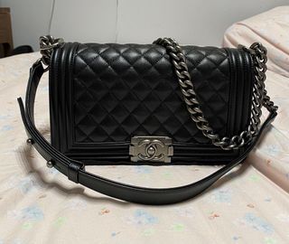 Chanel Boy Old Medium Caviar RHW