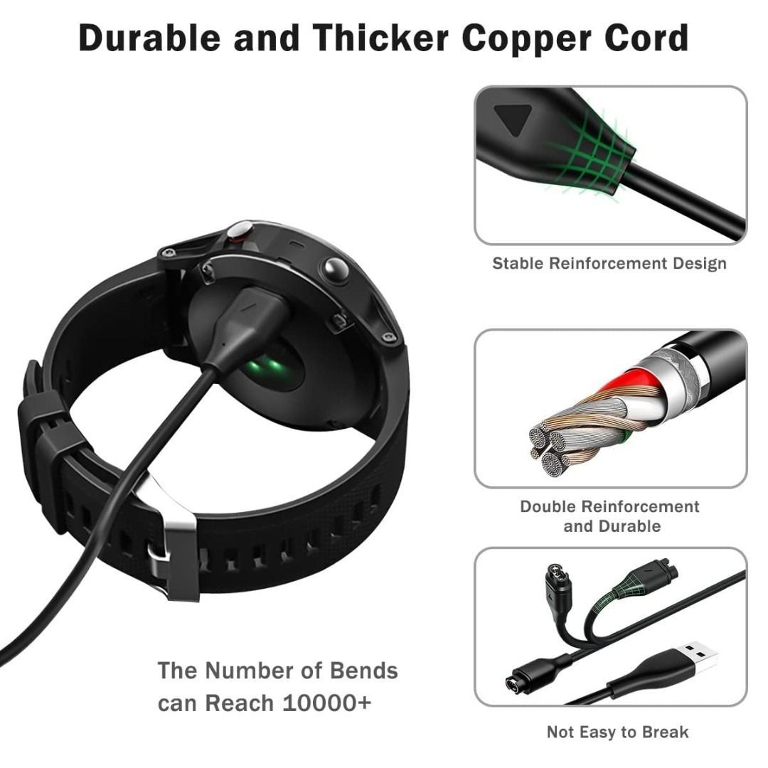Charger Cable Compatible with Garmin Fenix 5 5S 5X 6 7 7Pro Plus