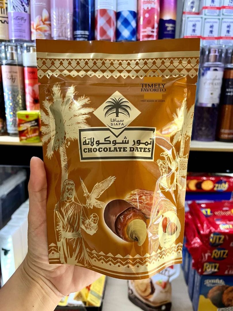 CHOCOLATE DATES WITH ALMOND or HAZELNUT 100g (Category: Packaged & Instant Food) located in Pasay City. Submitted by timelyfavorito1 (Listing ID 1267119279, Image 2). Description: IMPORTED FROM SINGAPORE Chocolate Dates with Hazelnut 100g High-quality dates stuffed with Hazelnut and covered with silky milk chocolate, giving a great nutty and earthy taste. White Chocolate Dates with Almond 100g The delightful milk chocolate dates stuffed with almo